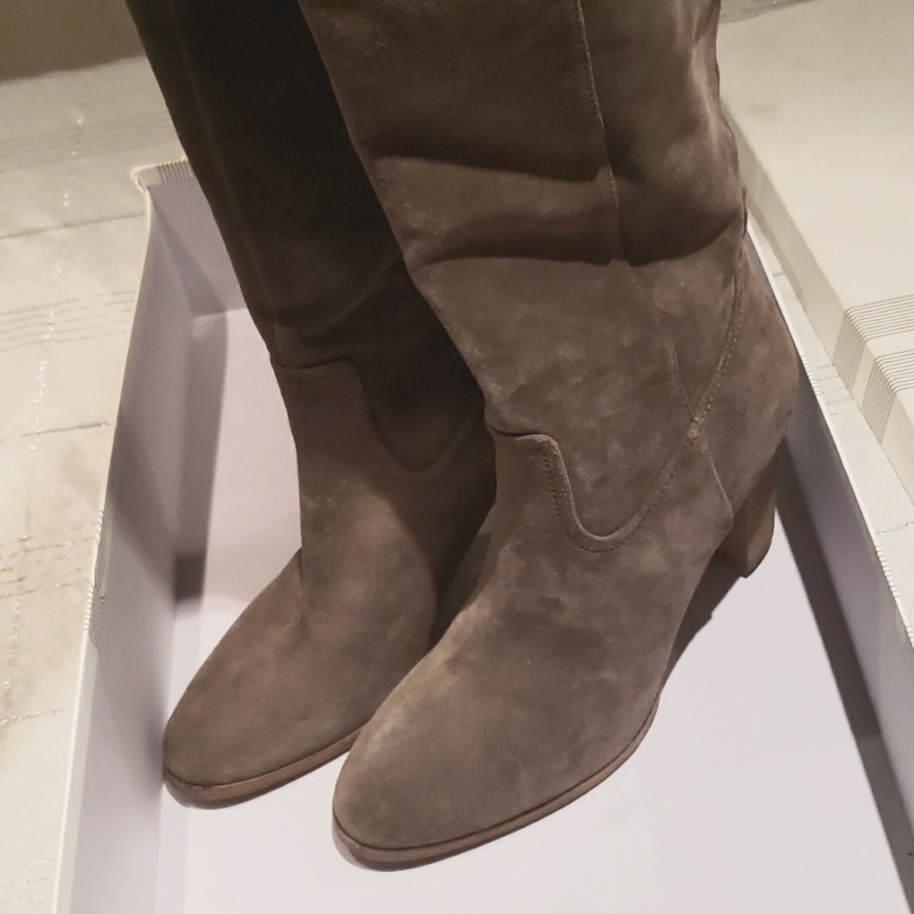 Sigerson Morrison NEW Boots Over-The-Knee Cuffed Tall Heel Suede Women's 11 - Picture 12 of 17
